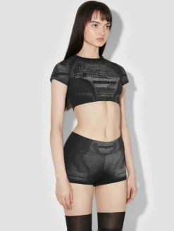 Activewear Printed Jersey Cropped T-Shirt