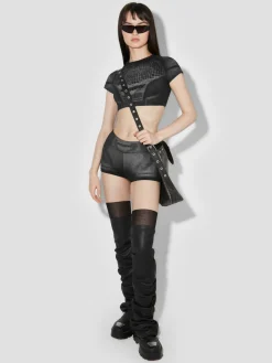Activewear Printed Jersey Cropped T-Shirt