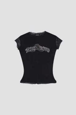 Crystal Logo Mesh T-Shirt