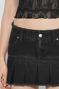 Denim Pleated Skirt