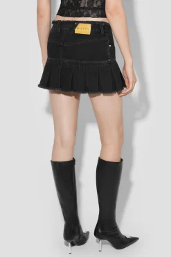 Denim Pleated Skirt