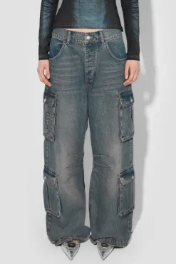 Dirt Bath Cargo Denim Trousers