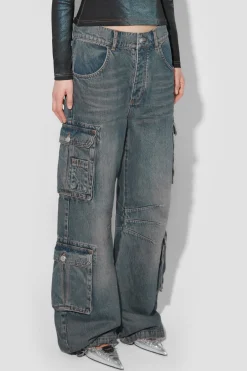 Dirt Bath Cargo Denim Trousers