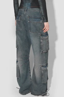 Dirt Bath Cargo Denim Trousers