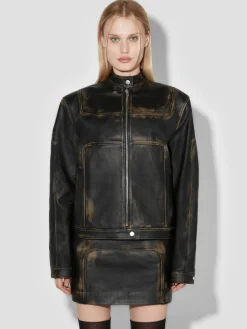 Distressed Leather Jacket