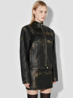 Distressed Leather Jacket