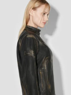 Distressed Leather Jacket