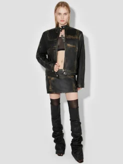 Distressed Leather Jacket