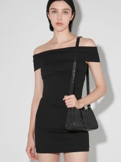 Embossed Leather Crossbody Bag Small