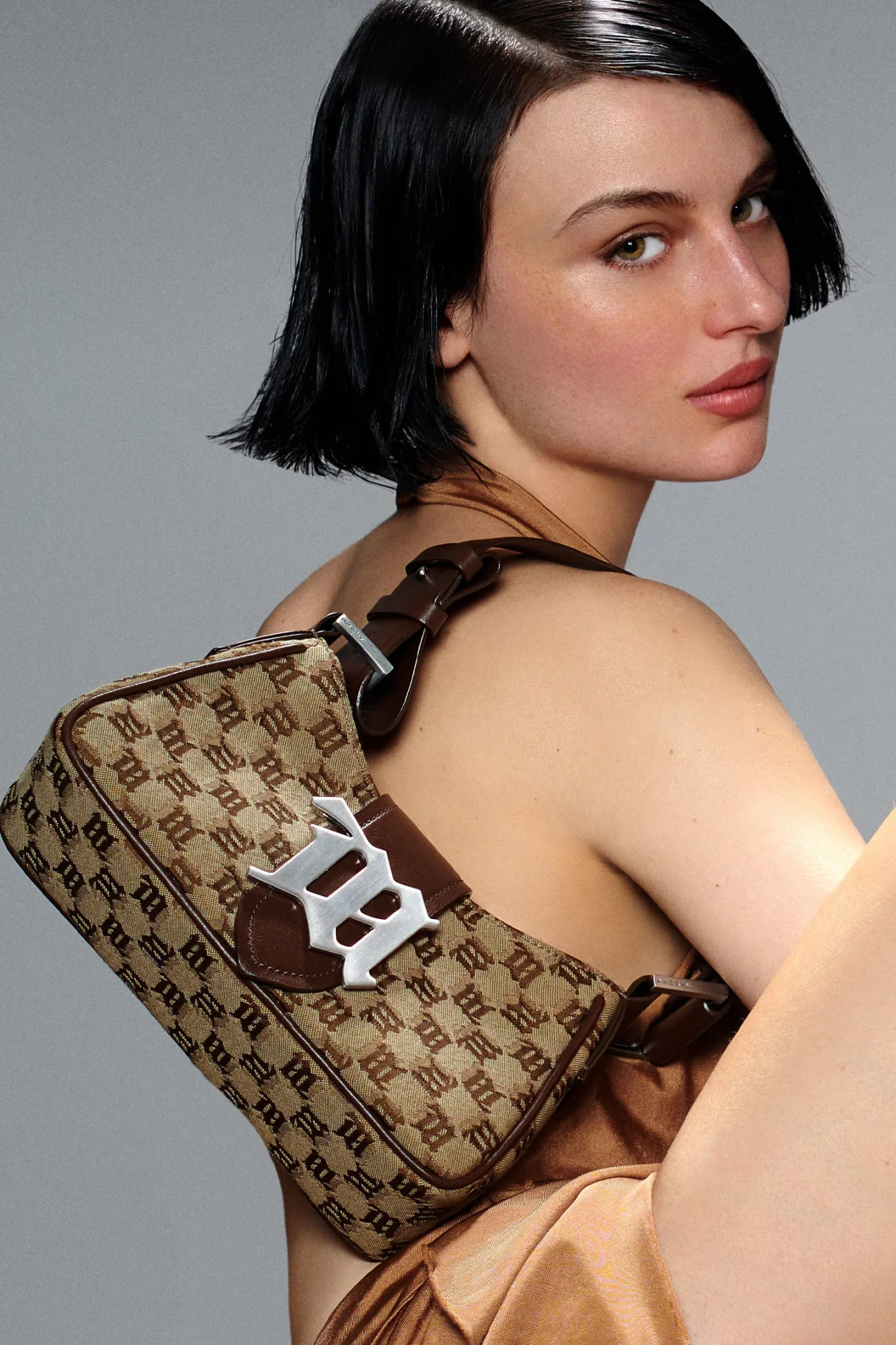 Jacquard Monogram Shoulder Bag Small