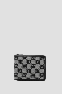 Jacquard Monogram Zipped Wallet