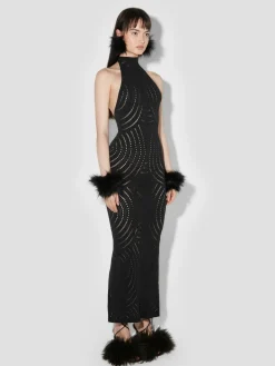 Mesh Halter Long Dress