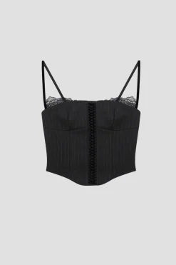 Office Pinstripe Corset Top