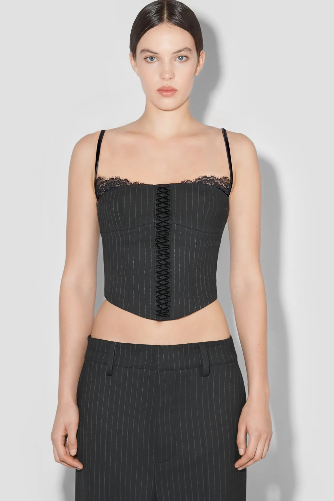 Office Pinstripe Corset Top