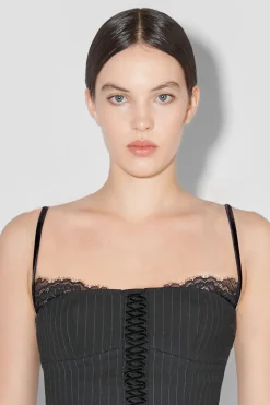 Office Pinstripe Corset Top