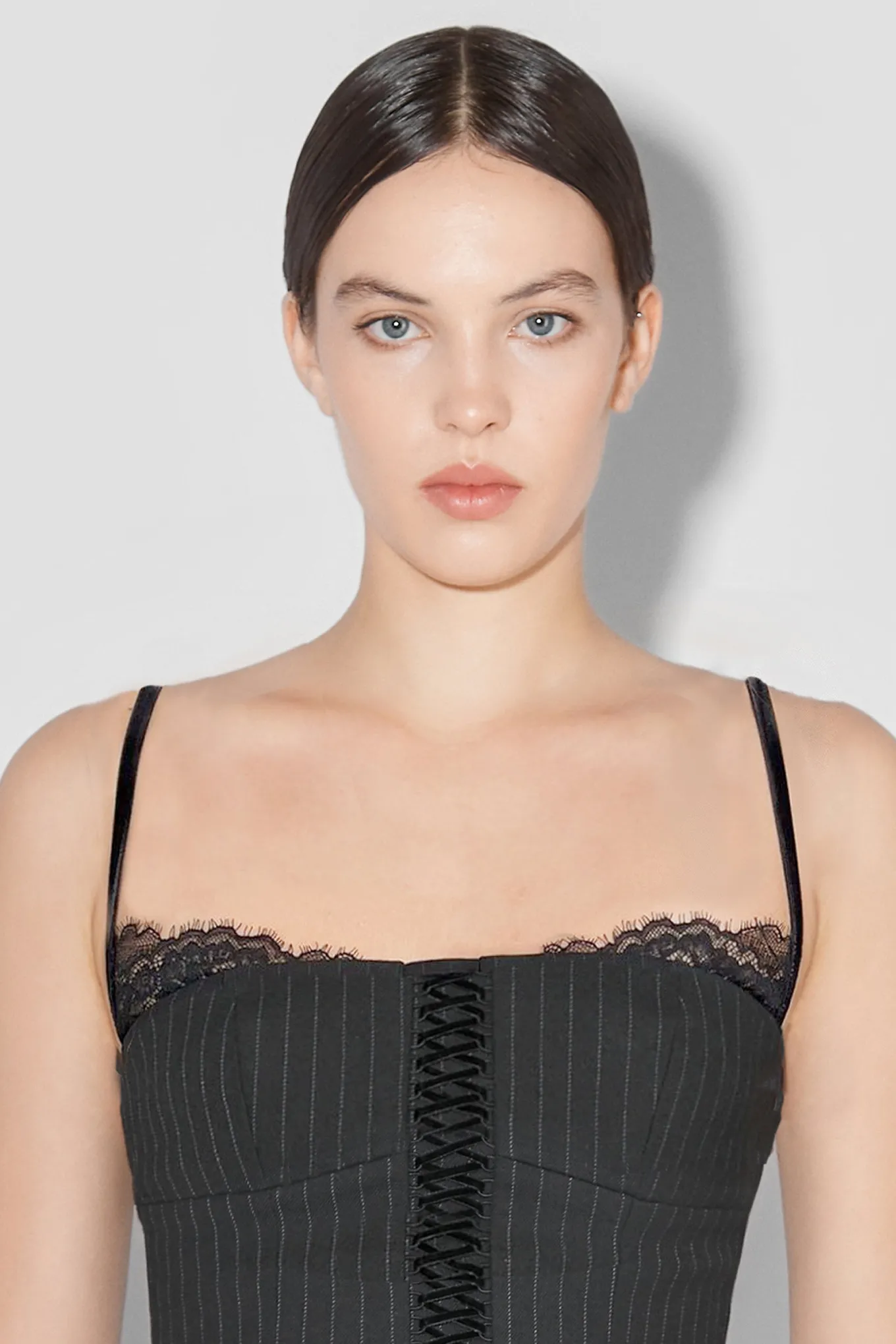 Office Pinstripe Corset Top