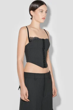 Office Pinstripe Corset Top