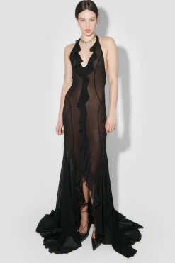 Recycled Viscose Chiffon Maxi Dress