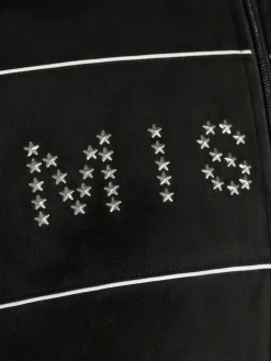 Star Faux Suede Track Jacket