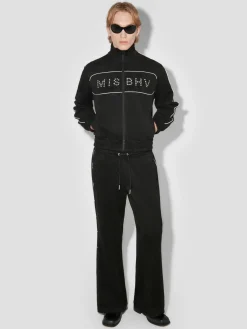 Star Faux Suede Track Jacket