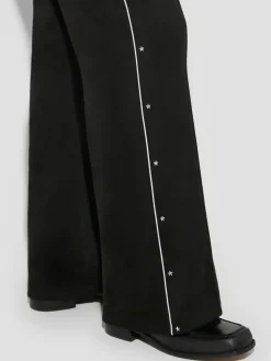 Star Faux Suede Track Pants