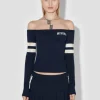 Varsity Off-Shoulder Longsleeve