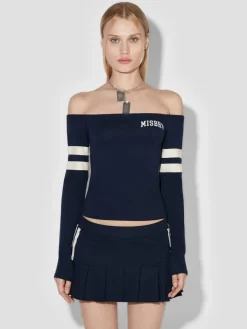 Varsity Off-Shoulder Longsleeve