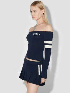 Varsity Off-Shoulder Longsleeve