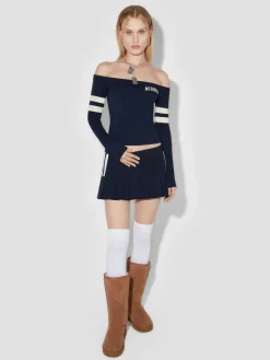 Varsity Off-Shoulder Longsleeve