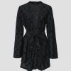 Velour Monogram Short Robe