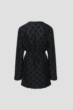 Velour Monogram Short Robe