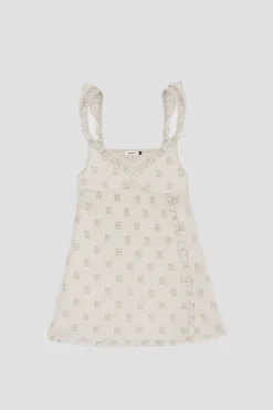 Velour Monogram Slip Dress