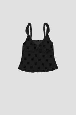 Velour Monogram Top