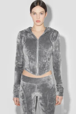 Velour Zipped Hoodie