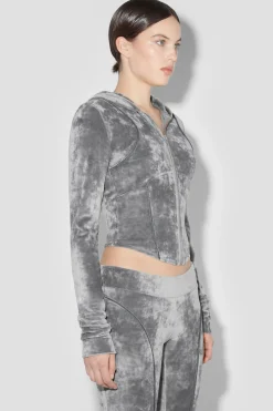 Velour Zipped Hoodie